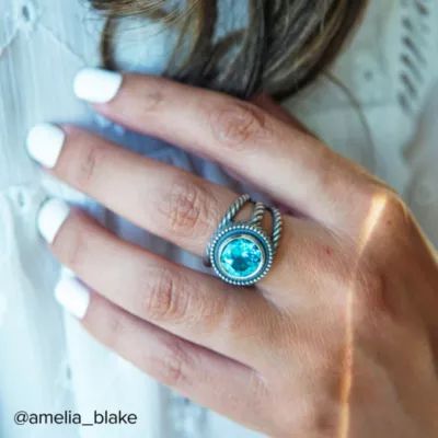 Twisted Wire Gemstone Ring in Sterling Silver - Image 3