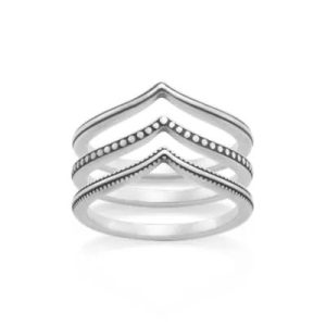 Chevron Ring Set in Sterling Silver